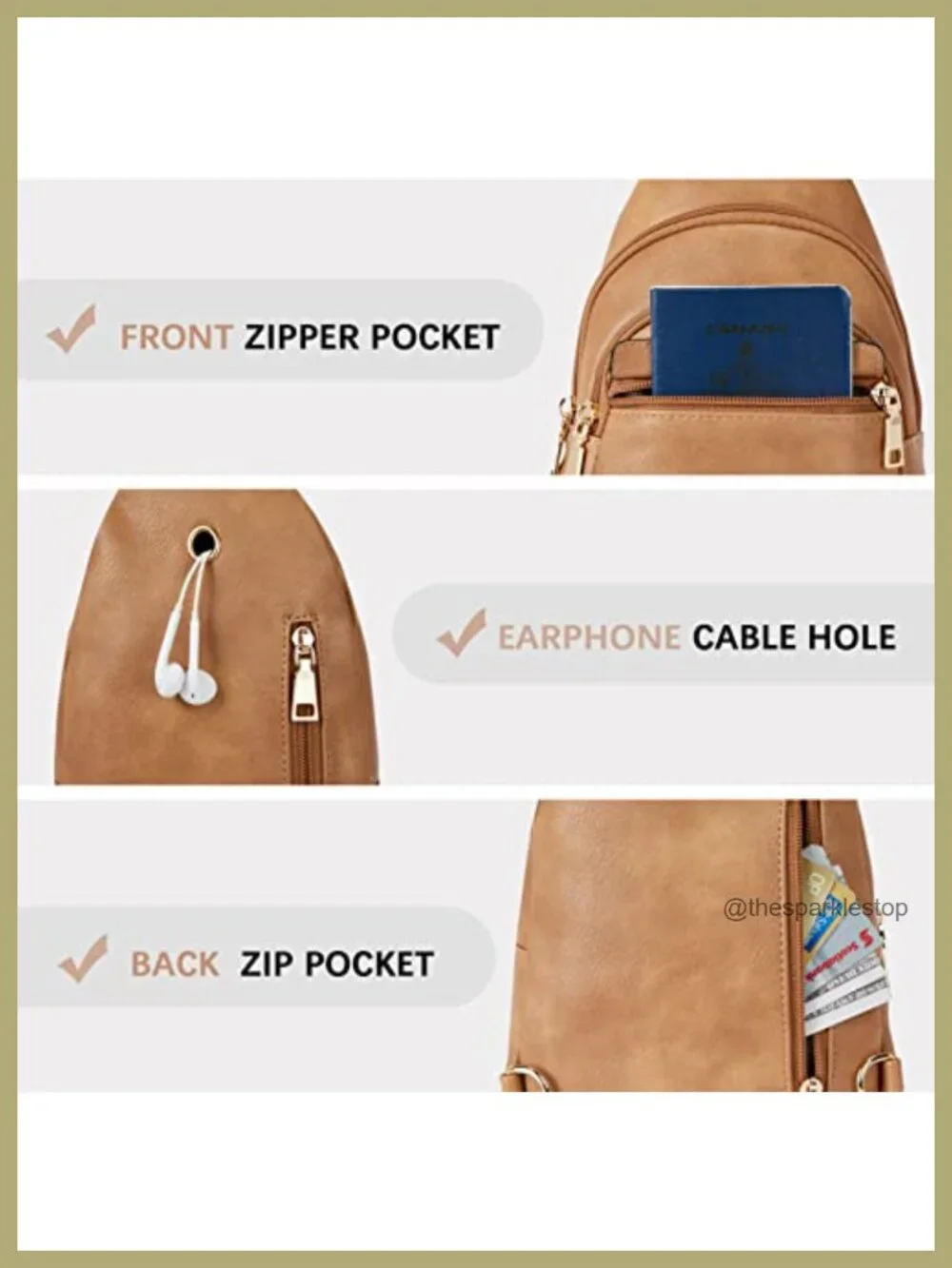Women's PU Leather Sling Bag Crossbody Fanny Pack Travel Chest Bag RFID Blocking